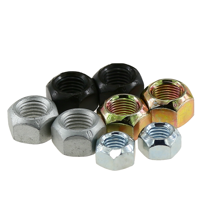 Imperial Measurement System Grade4 Grade6 Yellow Zinc Plated M4 M6 M8 Steel Metal Hex Locking Nuts for Strong Fastening