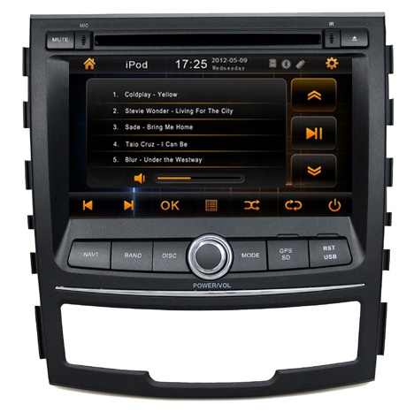 Car audio and video player for SsangYong Korando 2010-2013 with gps navigation OCB-7067