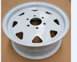 5 Lug 5x114.3 Rims Steel Wheel White With Red Line