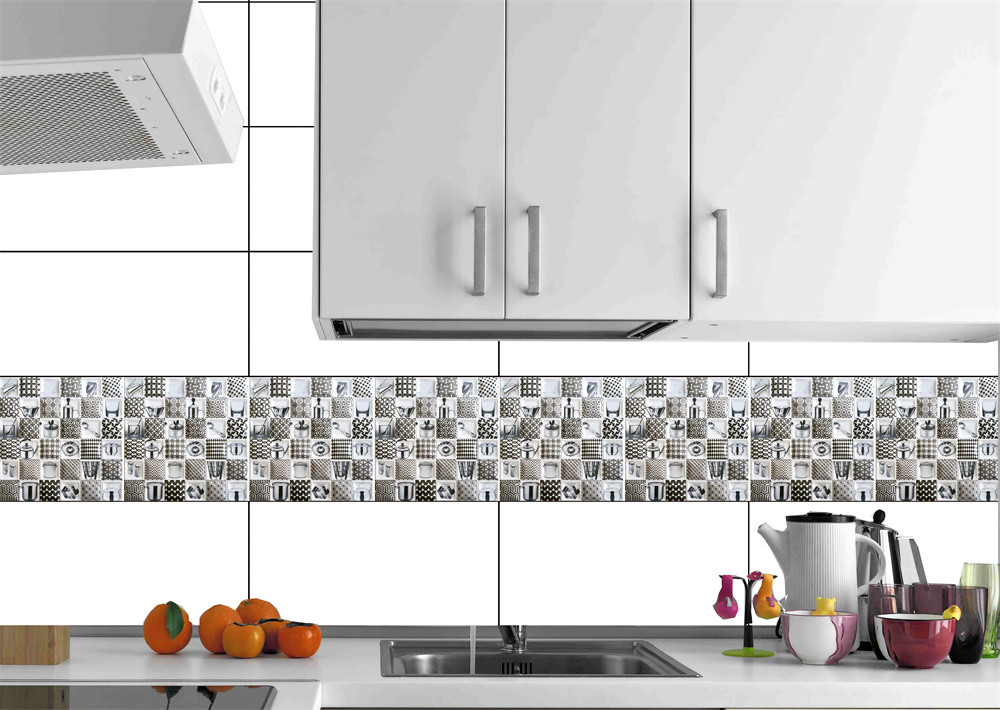 300x300mm Scratch-Resistant encaustic Ceramic Rustic Tile For Living Room And Durable Wall Tiles For Bedroom White And Black