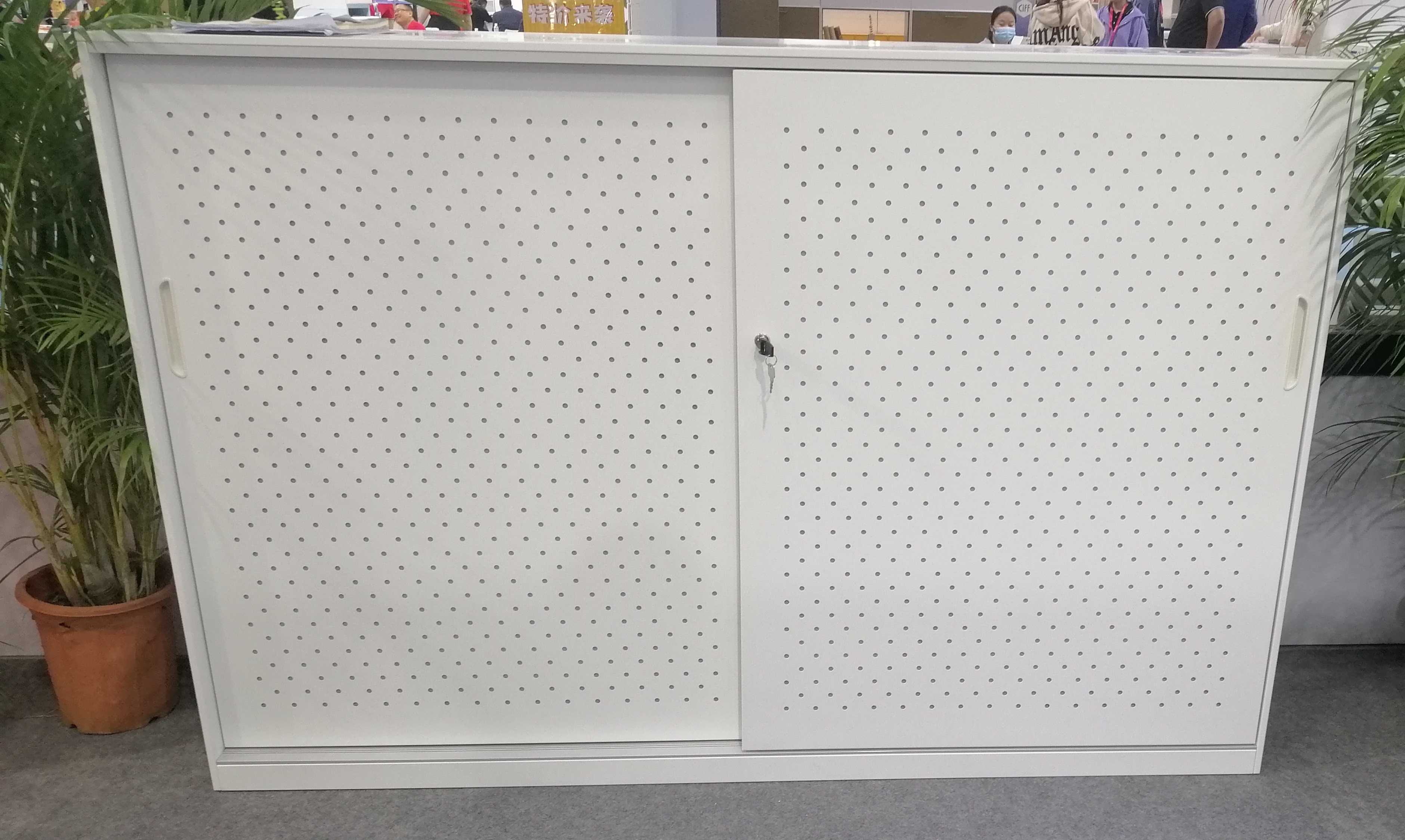 Acoustic Sliding Door Office Metal Cabinet 0.7mm Thickness