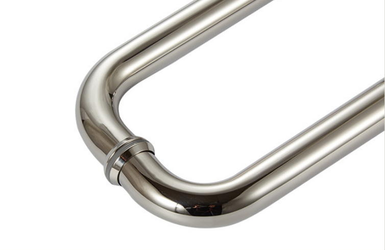 Tempered Glass Pull Handle with SS304 Vertical Stainless Steel Adjustable Design