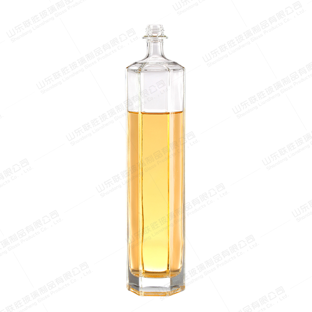 Surface Handling Hot Stamping 500ml Hexagon Glass Bottle for Wine and Handling