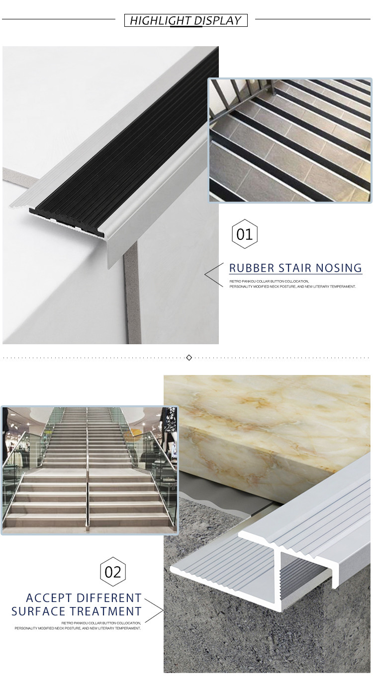2.5m Aluminium Bullnose Stair Nosing , Nonradioactive Aluminium Stair Edge Nosing