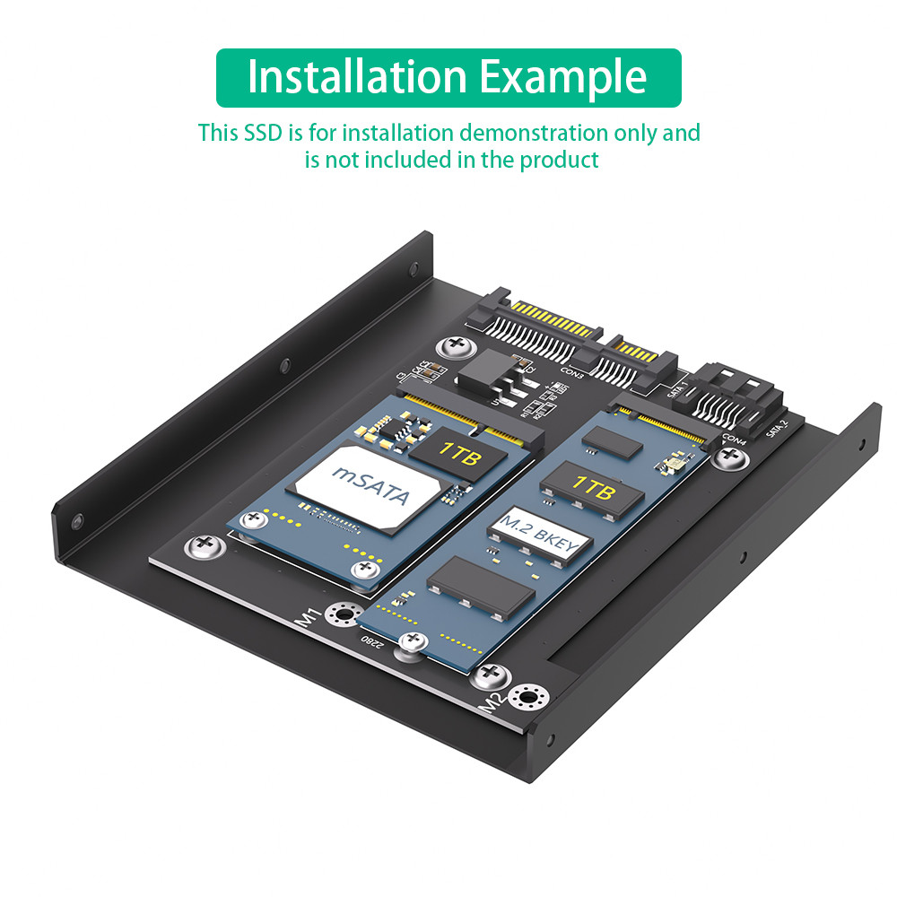 Convenient SATA 3.0 to M.2 NGFF mSATA SSD Adapter Card with 3.5" Hard Disk Bracket