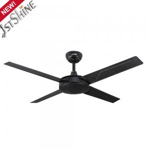 Buy cheap 4 Blades AC Motor 61W Black Metal Ceiling Fan 3 Speeds Remote Control product