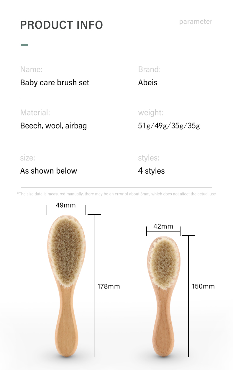 Eco Friendly Wooden Baby Brush And Comb Set Baby Shower Brush Comfortable