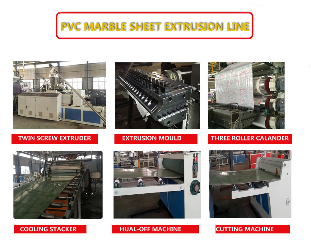 220V Plastic Pvc Artificial Marble Production Line Stone Profile Sheet Making Machine
