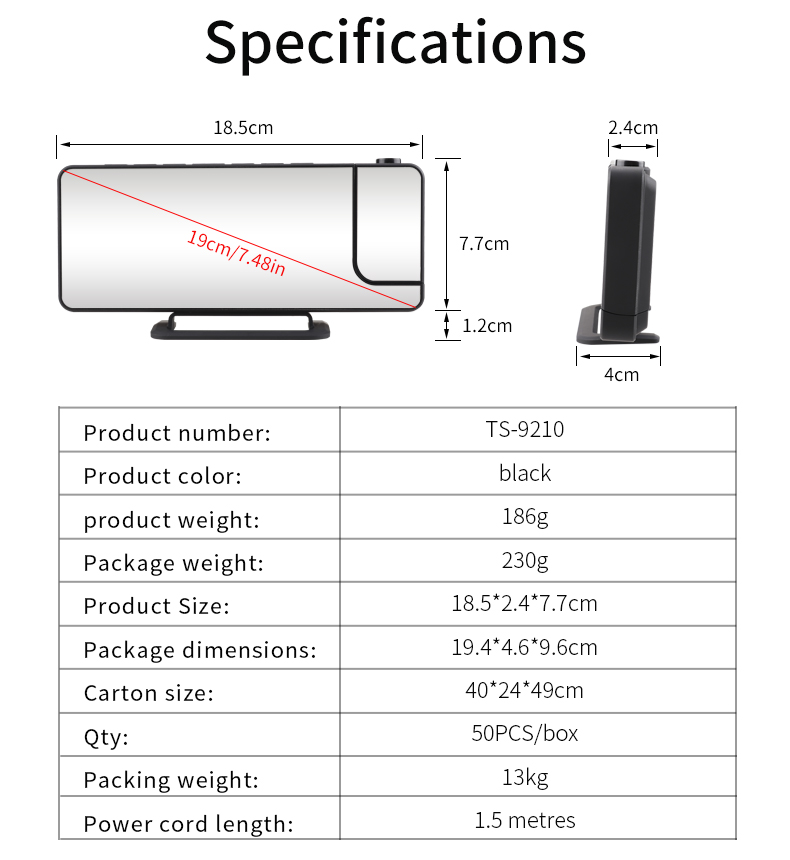 Smart LED Laser Ceiling Room Thermometer Digital Projection Alarm With Radio And Weather Station