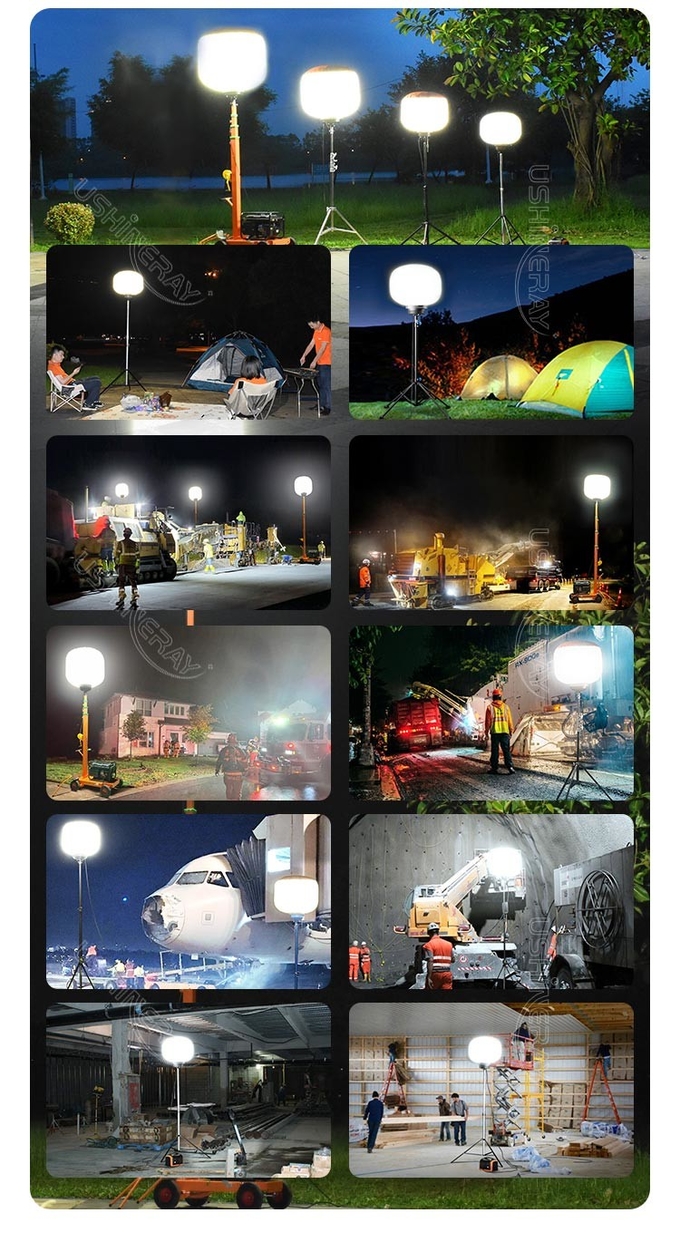 AC110V Led Balloon Lamp 1200W Tower Crane Lights For Highway Work