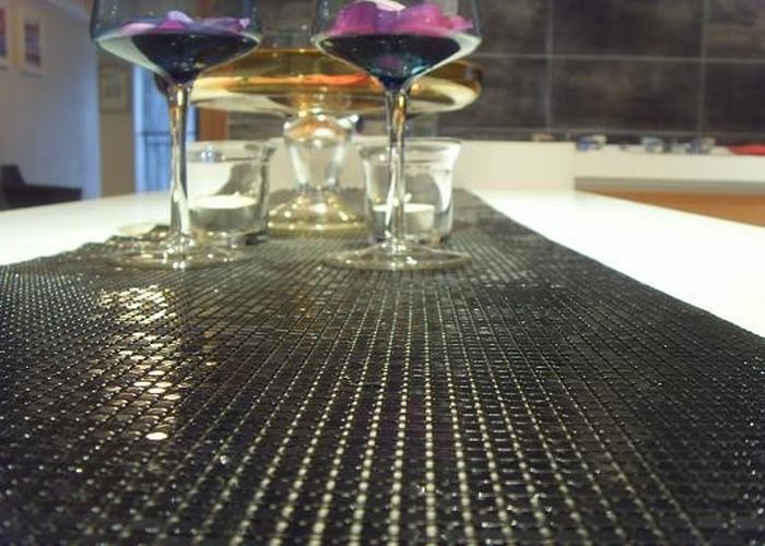Colorful Square Metal Sequin Fabric / Decorative metal cloth