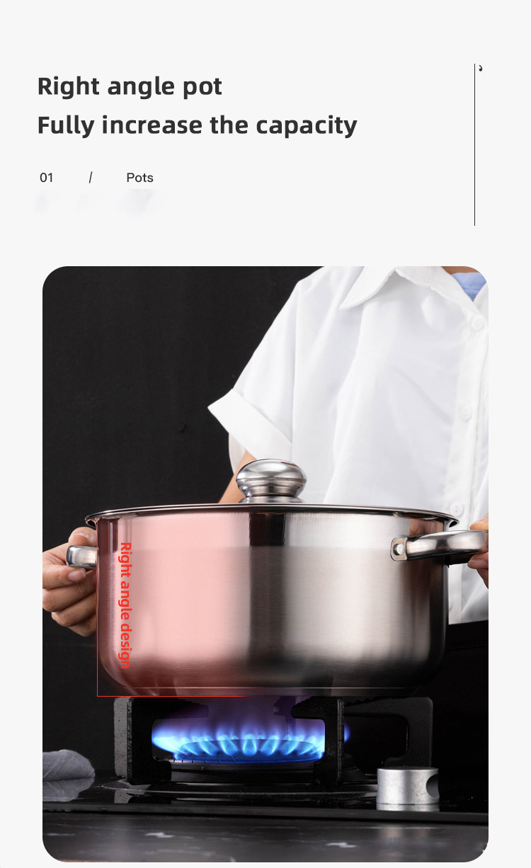 Hot Sale 8 Piece Royal Kitchen Cookware Soup Pot Set Stainless Steel Pot Cooking Cookware Set