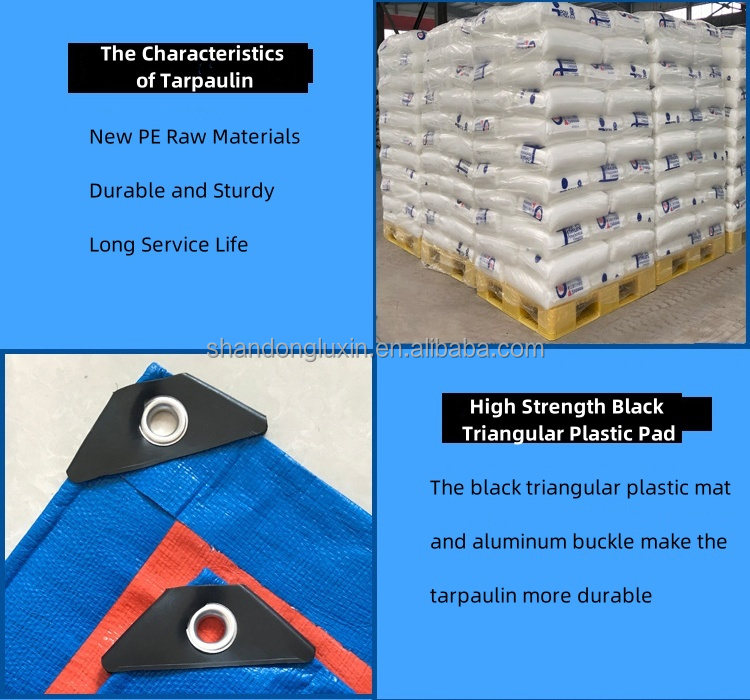 16*15-16*17 Density Blue PE Tarpaulin For Dustproof Tent Moisture Proof And Rainproof