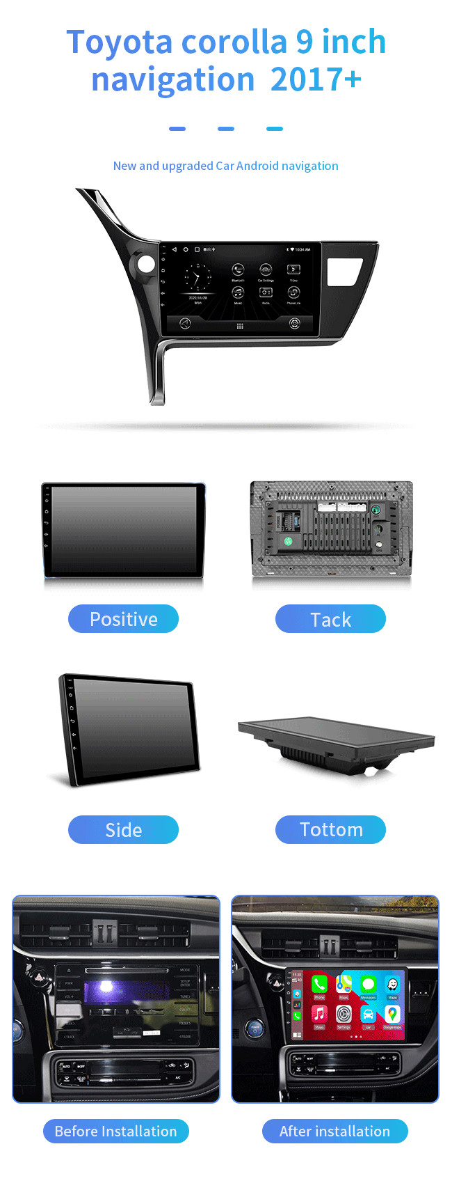 8 Core Android12.0 Car Radio Multimedia Player For Toyota Corolla DSP 4G Wifi GPS Navigation