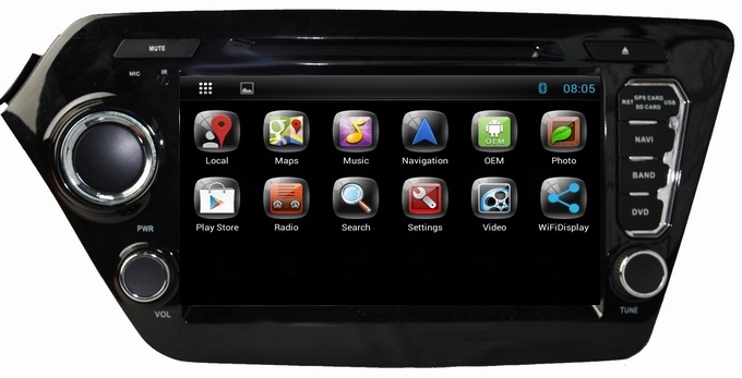 Ouchuangbo Car GPS 3G Wifi Navi DVD Radio Player for Kia K2 /RIO 2011-2012 Pure Android 4.2 System OCB-8044C