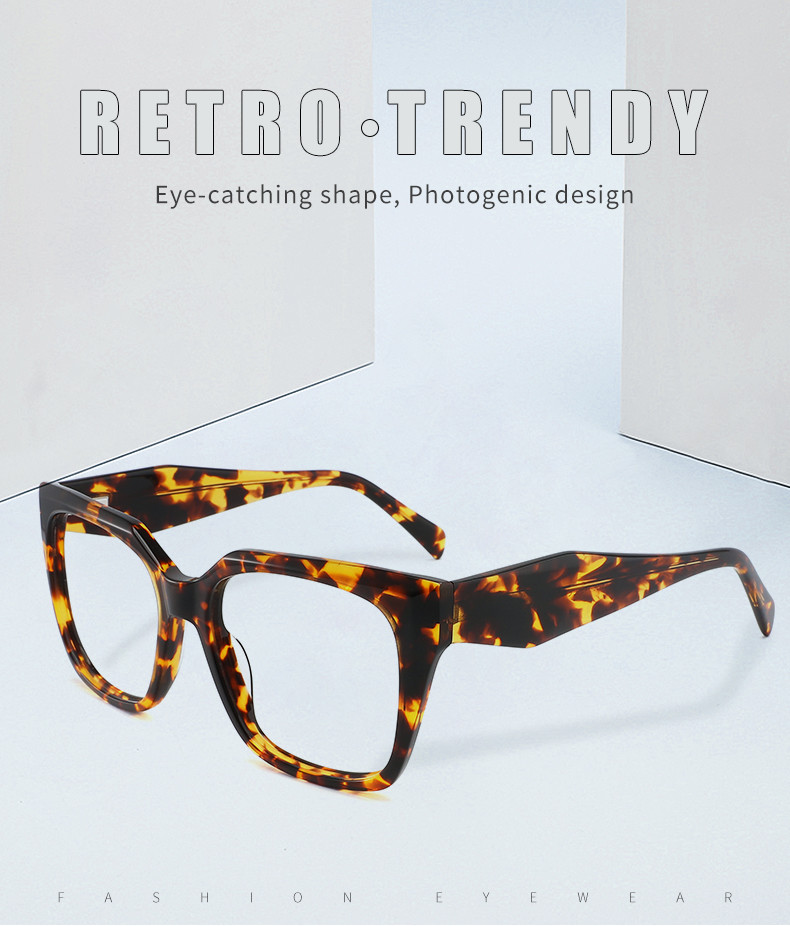 Customize Logo Oversized Frame Glasses Square Spectacle Optical