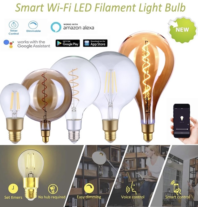 Wireless 6 Watt Smart Wifi LED Bulb CT 2700K Soft Warm White Voice Control Light Bulb