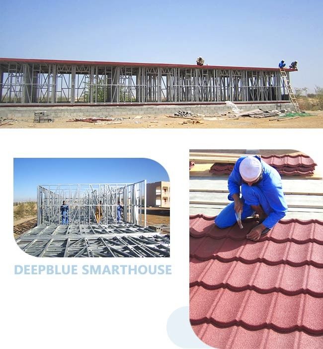 Light Gauge Steel Frame Prefab Metal Buildings Bungalow House Multi Family Home