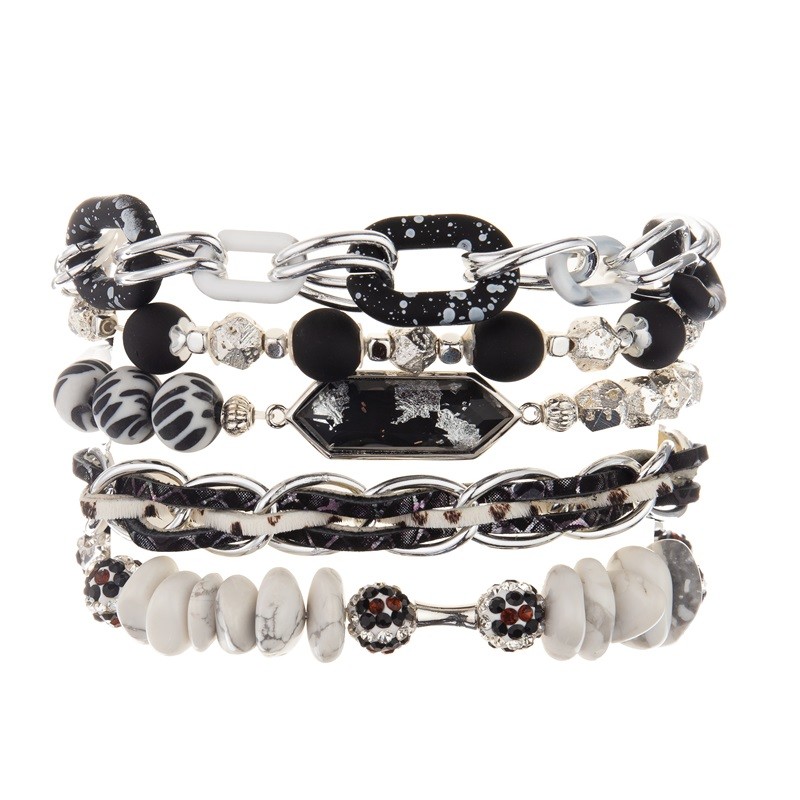 Flower Shape Space Beads Bracelets Customized With Shine Silver Ball