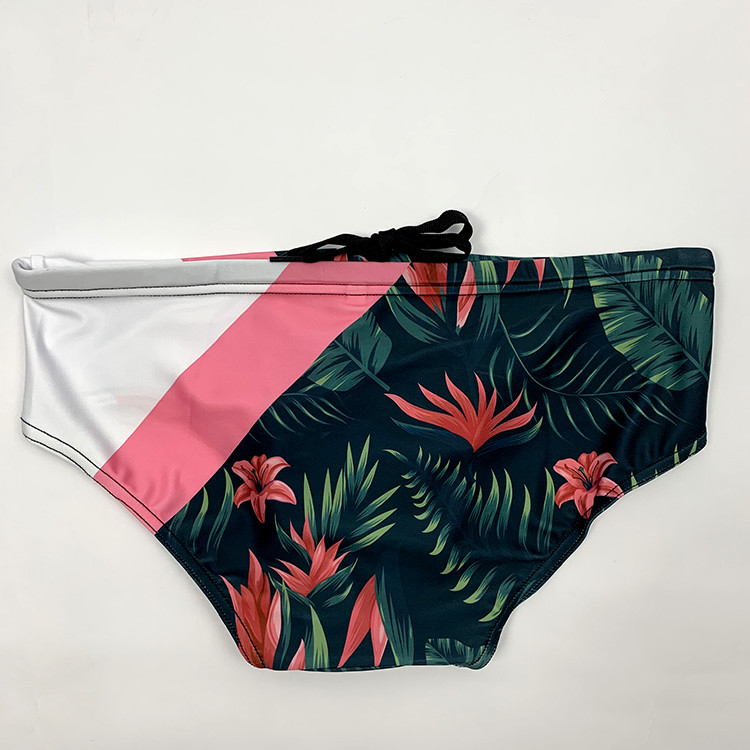Mens Sublimation Bikini Swimwear Swim Briefs With Drawstring / Full Lining