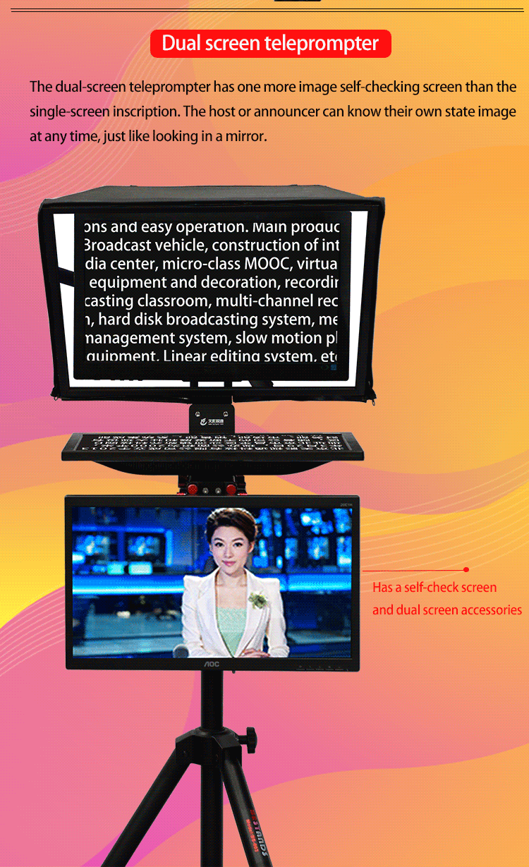 20-inch Single Screen Tempered Prompter Glass for Accurate Teleprompting and Shooting