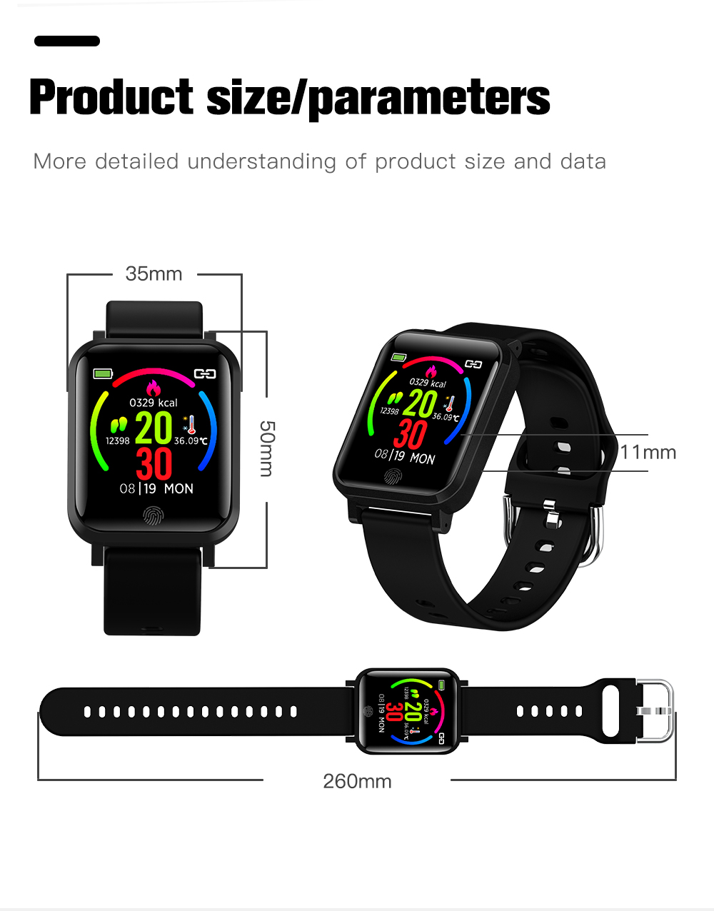 Health Exercise F22 Smart Watch Thermometer Wrist Answerable Telephone W20 Smartwatch