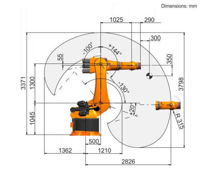 KR 500 R2830 Kuka Robot Arm KR C4 Controller Palletizing Robot Arm