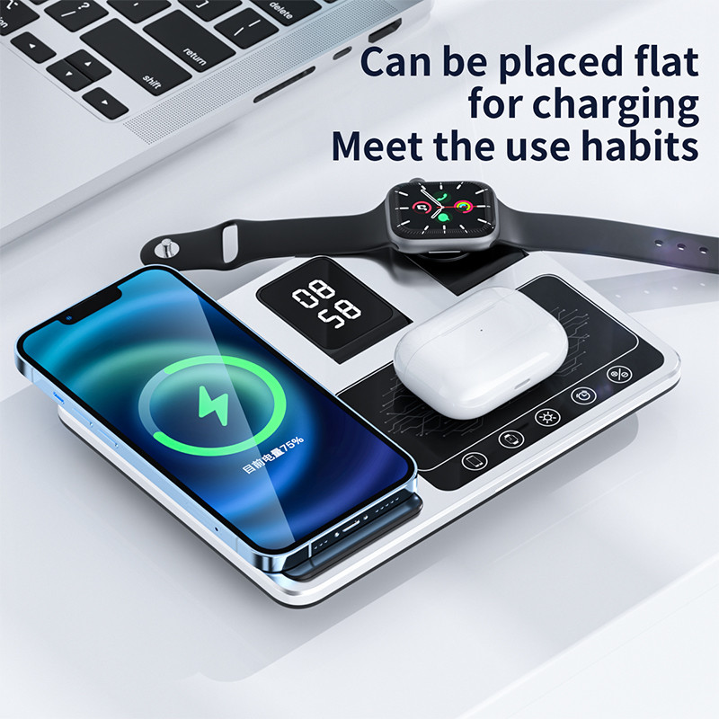 3 In 1 Magnetic Foldable Wireless Charger Print Logo and Fast charger
