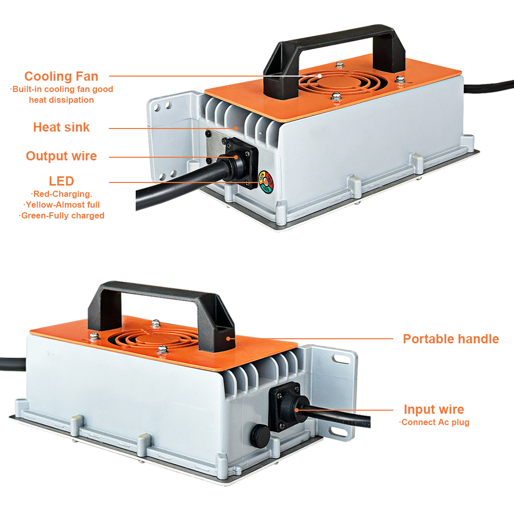 2200W Lifepo4 Lithium Lead Acid Waterproof Battery Charger IP67 24V 50A 36V 40A 48V 30A 60V 30A
