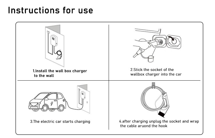 Wallbox AC EV Charger Gun Line With LCD Screen 32A APP 7ke