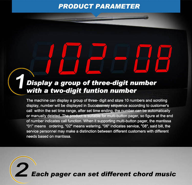 Wireless hotel pager Hcm 403 restaurant calling system