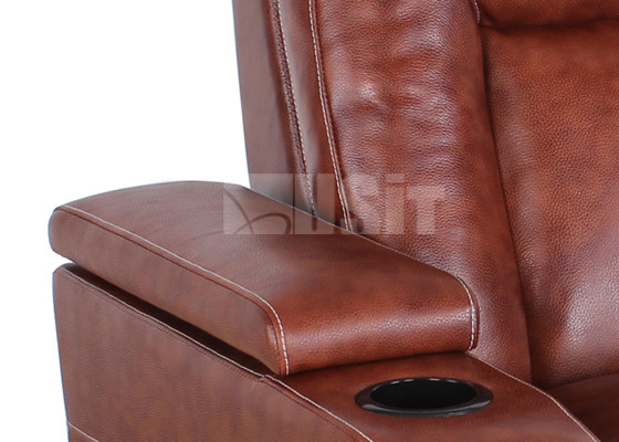 Premium Genuine Leather Home Theater Seating Sectional Recliner Fireproof