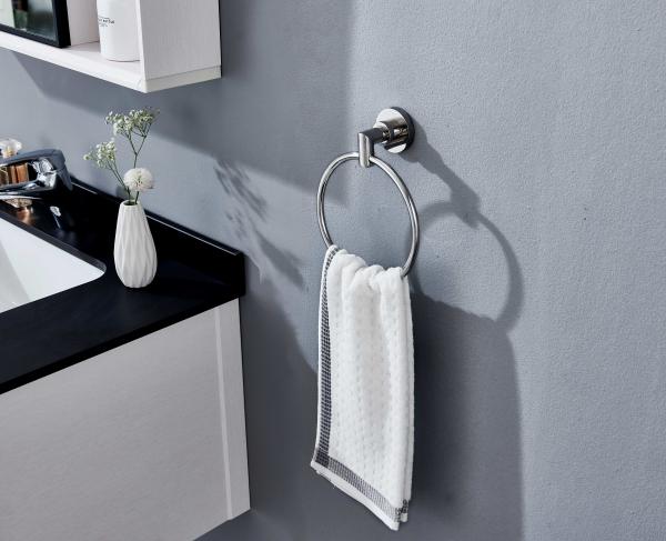 Heavy Duty Bathroom Towel Rings Simple Round Polished 304 Stainless Paper Towel