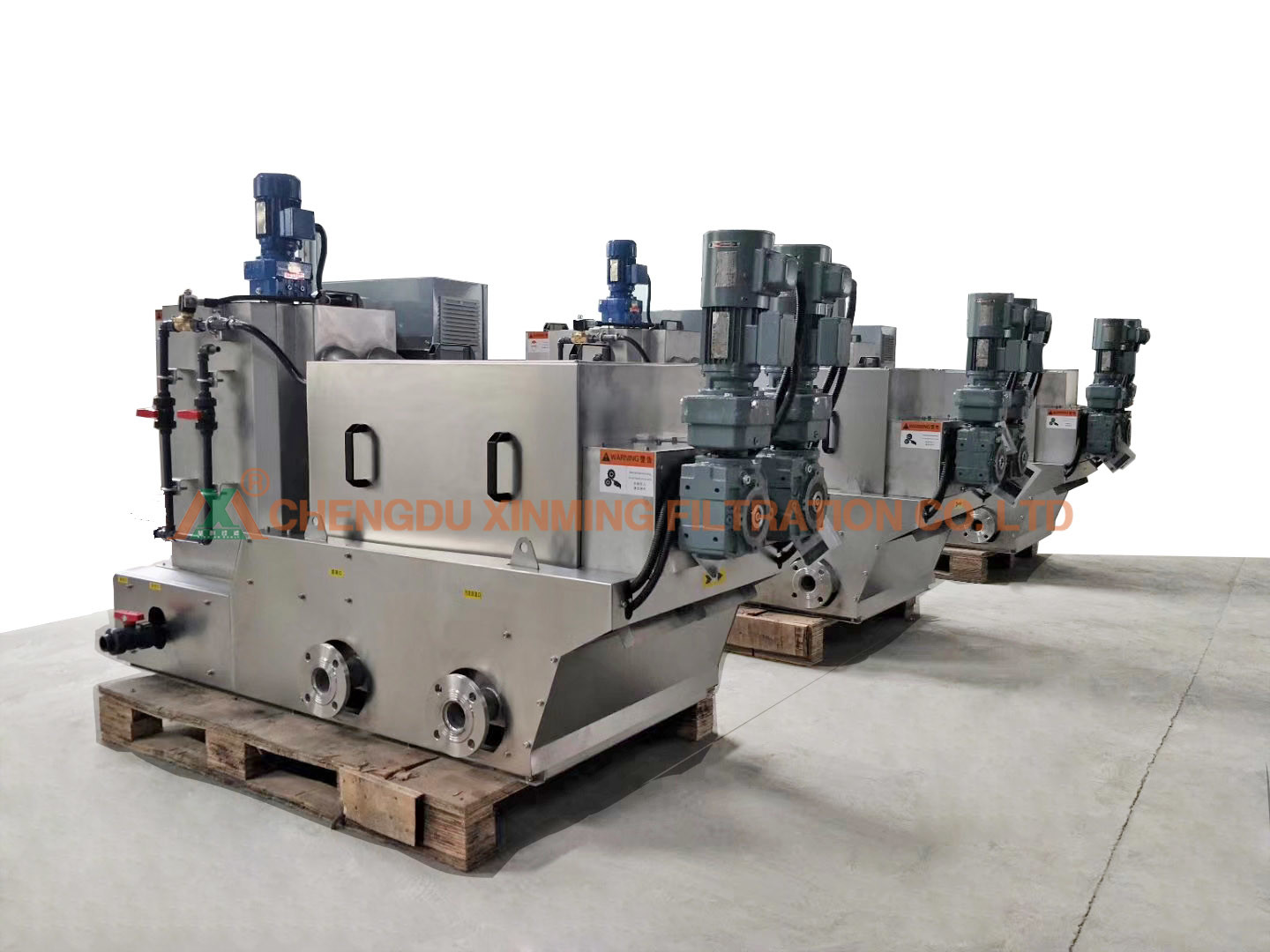 New Type Filter Press Sludge Dewatering Machine 555mm Height Of Mud Exit From Ground