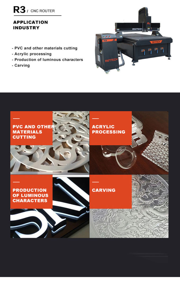 AC220V ATC CNC Router , 24000rpm 3D CNC Wood Carving Machine