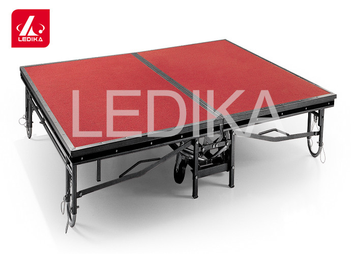 Customized Folding Aluminum Portable Stage Platform With Wheels / Carpet