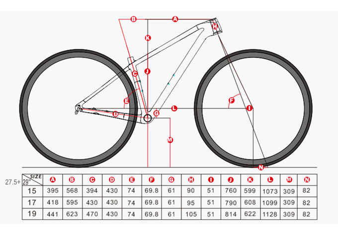 15inch 17inch 19inch Carbon Bike Frame High Modulus T900 Carbon Mtb Frame