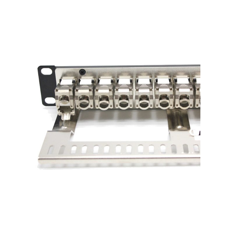 Metal RJ45 Ethernet Patch Panel Shielded Cat5e/Cat6/Cat6a/Cat7 Black 1U 2U With Cable Management