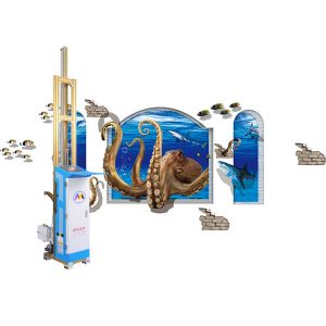 Mobile Rail Direct To Wall Printer Robot With Bidirectional Painting