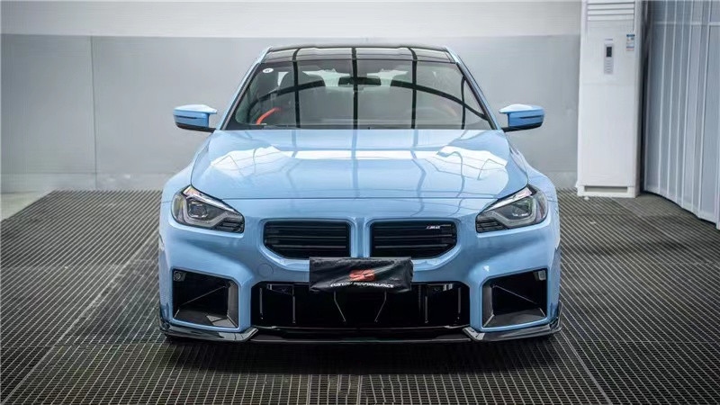 For BMW M2 G87 Carbon Fiber Body Kit M2 G87 Upgraded AE Style Carbon Fiber Front Lip Diffuser Spoiler Body Kit