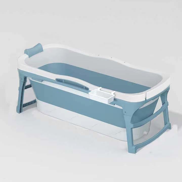 1.18M Blue Pink Freestanding Plastic Bathtub Plastic Folding Bath Tub For Adults