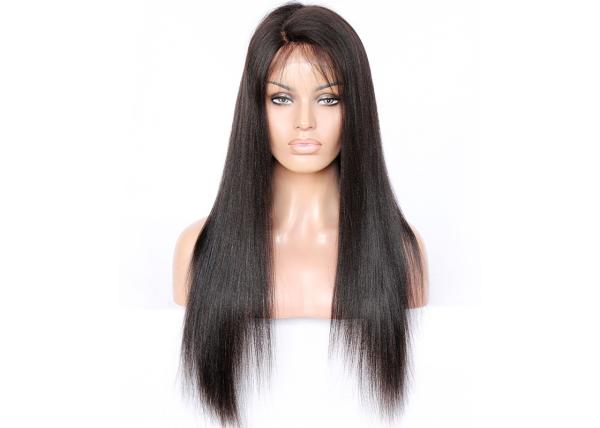 100% Brazilian Virgin Straight Human Hair Lace Front Wigs 5 Inches For Black