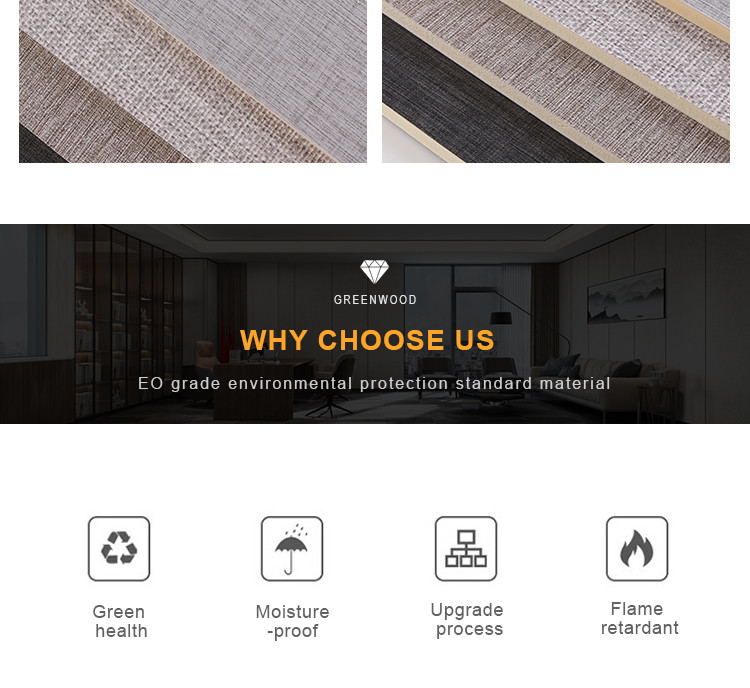 Waterproof Fabric Bamboo Charcoal Wood Veneer Wall Panels Mould Proof