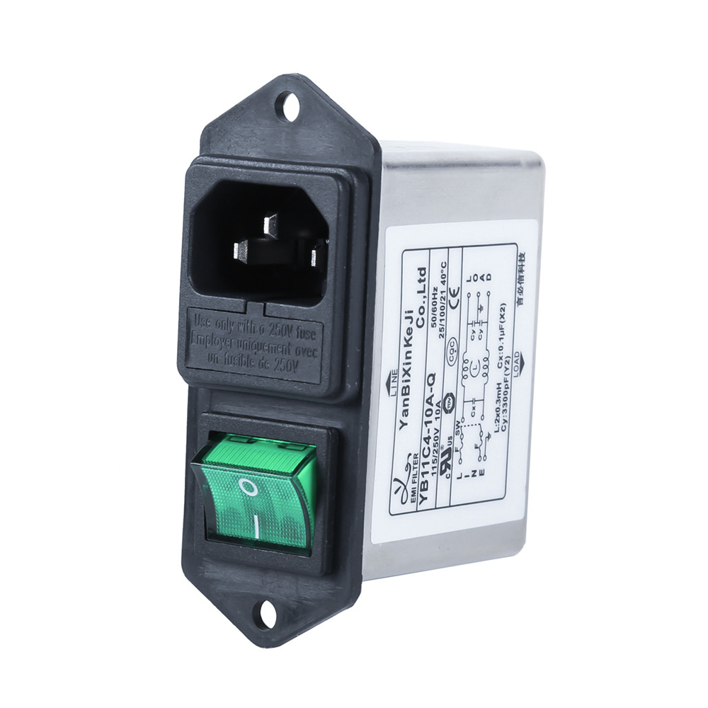 220V 10A IEC Inlet EMI Filter Power Entry Module Filter For Small Power Supply