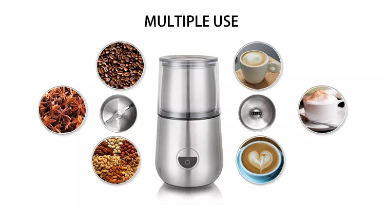 2 in 1 Detachable Custom Coffee Grinder SUS 304 Whisk Milk Foam Grind Milk Frother