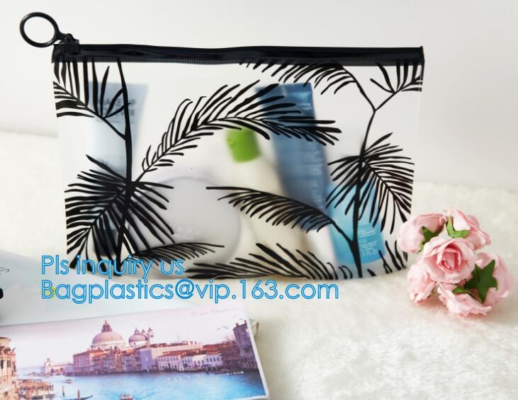 PVC transprent slider bag for packing underwear, Frosted Zip lockkk bag EVA PVC hanger bag for clothes, EVA frost drawstrin