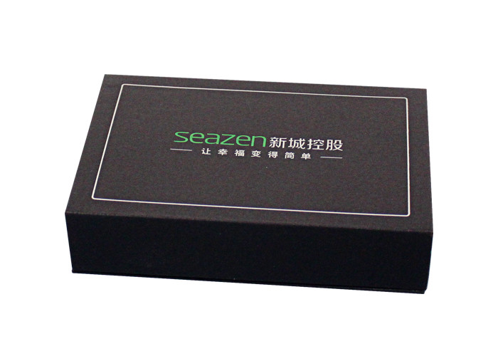 Black Rigid Packaging Box , Rigid Set Up Boxes With UV Coating