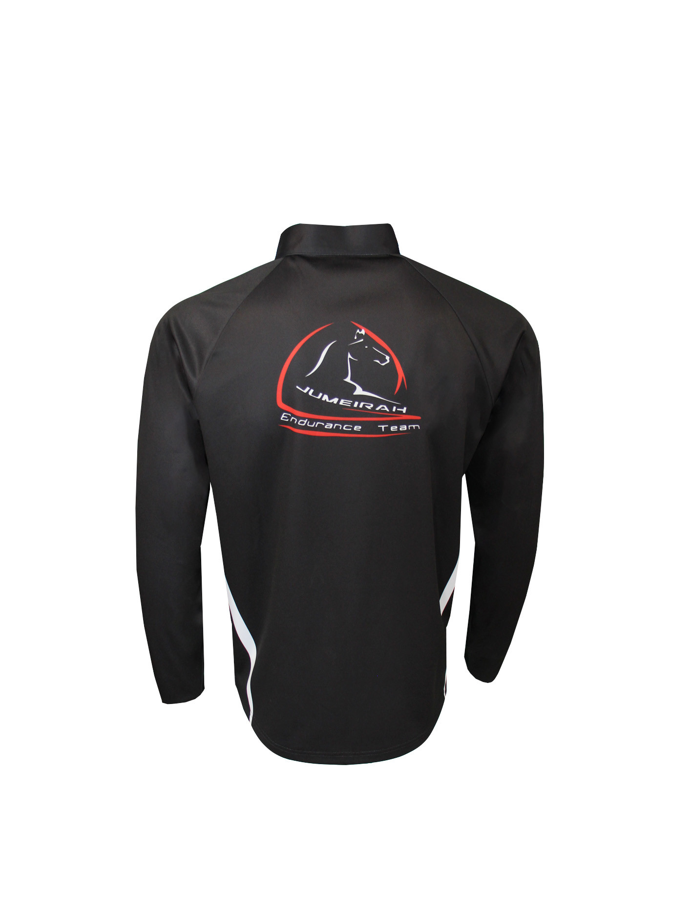180G Stand Collar Black T Shirt Mens Long Sleeve With Zipper Sublimation Printing