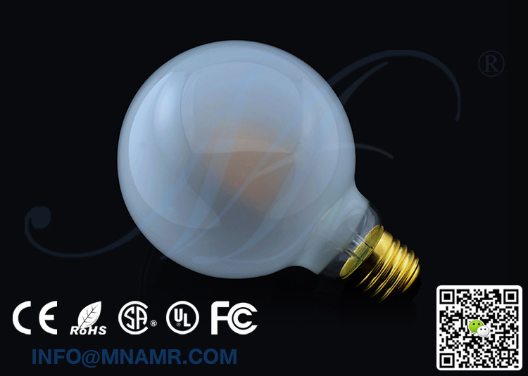 Dimmable Edison Bulb G45 G80 G95 G125 Milky White LED Bulb for Vanity Hollywood Makeup Mirror Stage Beauty
