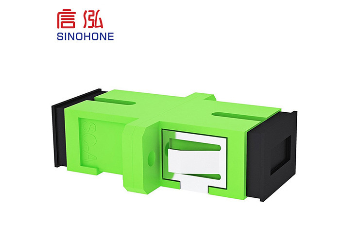 SC Simplex Fiber Optic Patch Cord DX Single Mode Green Color Flanged Coupling Adapter